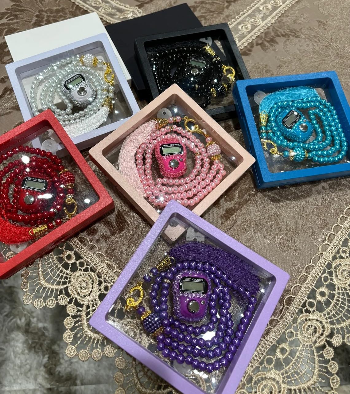 Aim Emporium Prayer Beads with Digital Hand Tally Counter Color Multi-Color (As per Aviable) in Rectangular Plastic Box for Gifting on Events. (B0CW6HL5Y6) Amazon Price History, Amazon Price Tracker