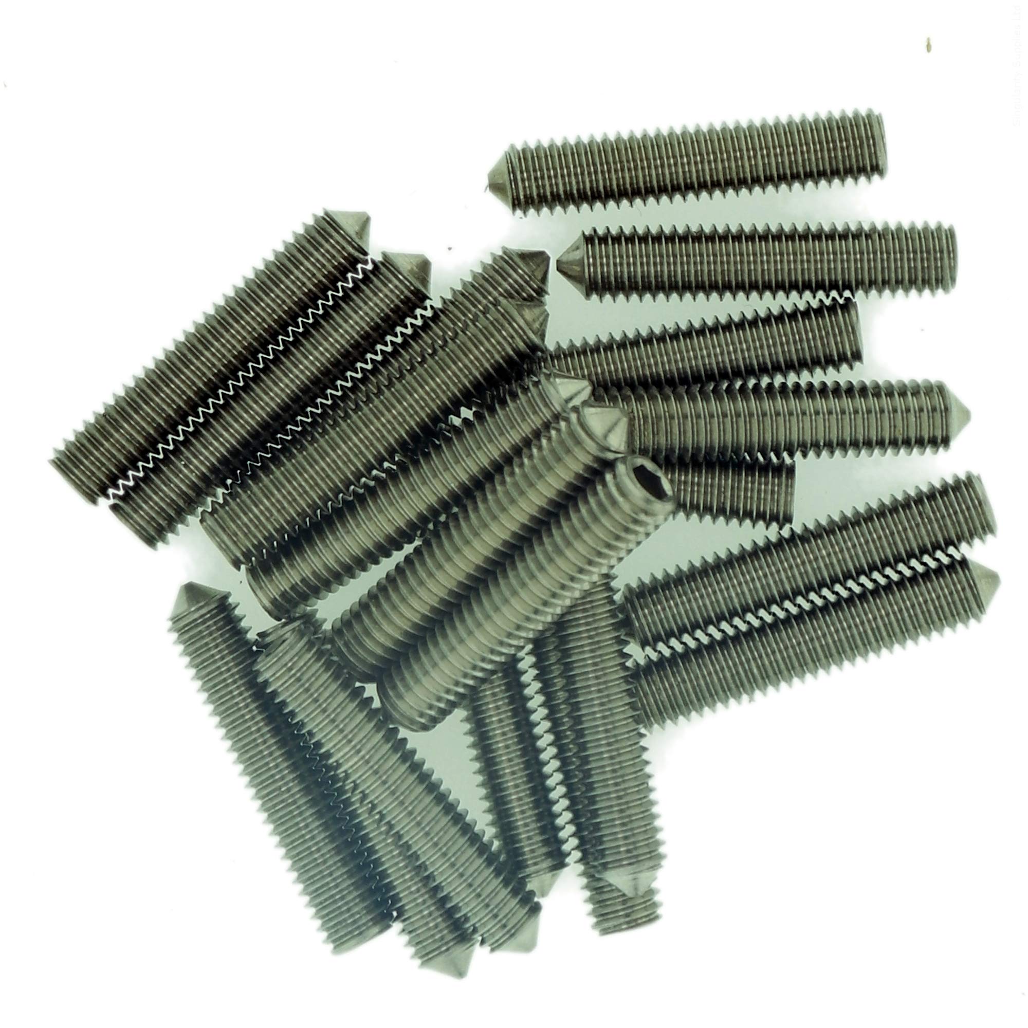 Singularity Supplies M3 (3Mm X 14Mm) Hex Socket Grub Screw (Cone Point) - Stainless Steel (A2) (Pack Of 20)