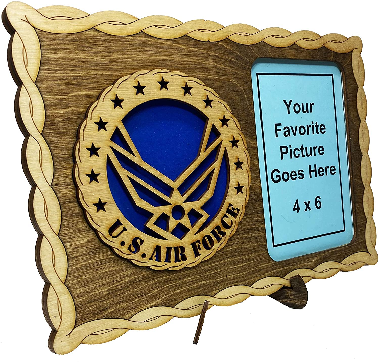 Armed Forces Air Force Contemporary Custom Laser Crafted Three Dimensional Wooden Military Picture Frame