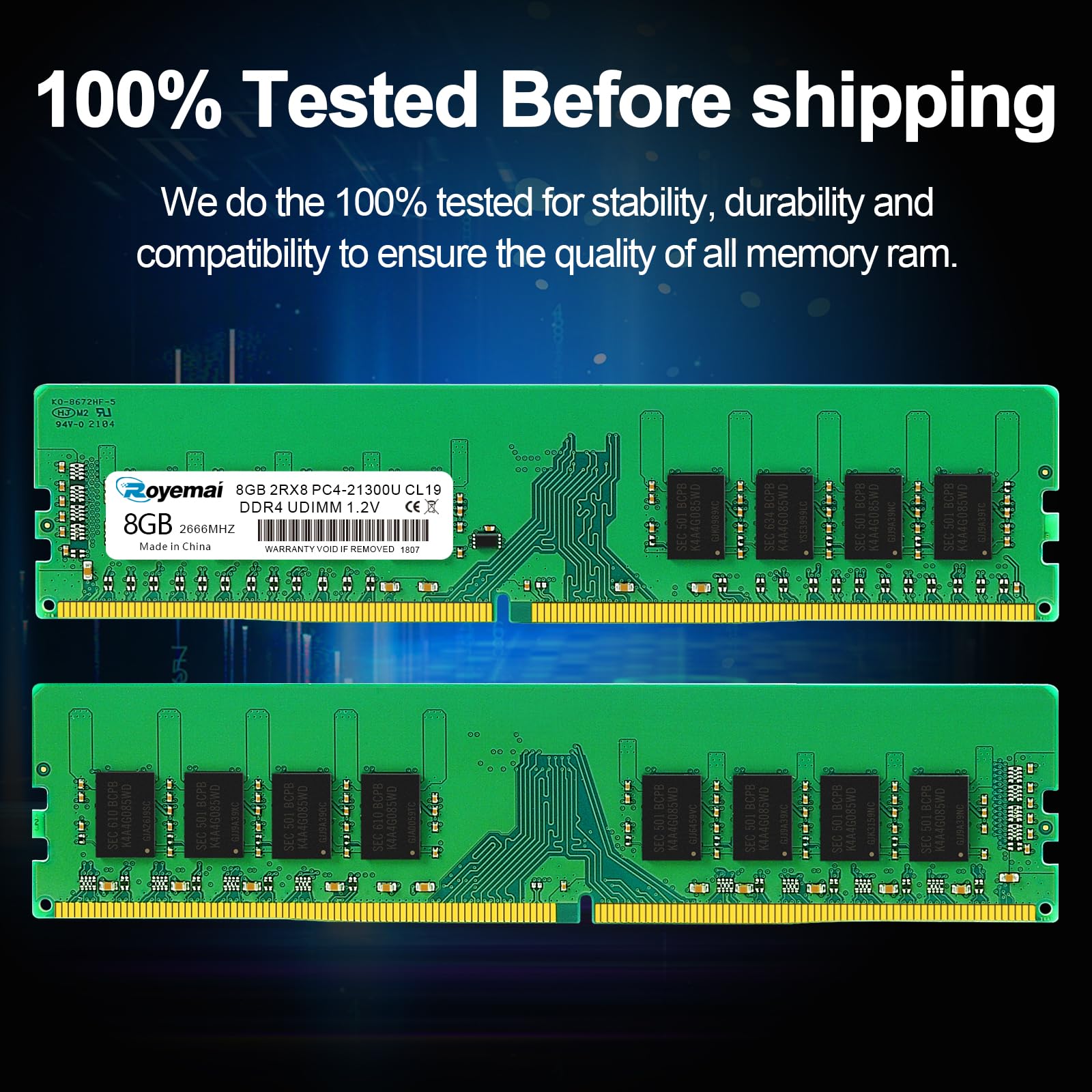 16GB PC4-21300 DDR4 2666 8GB (2x8GB) RAM PC4 21300U 2666MHZ