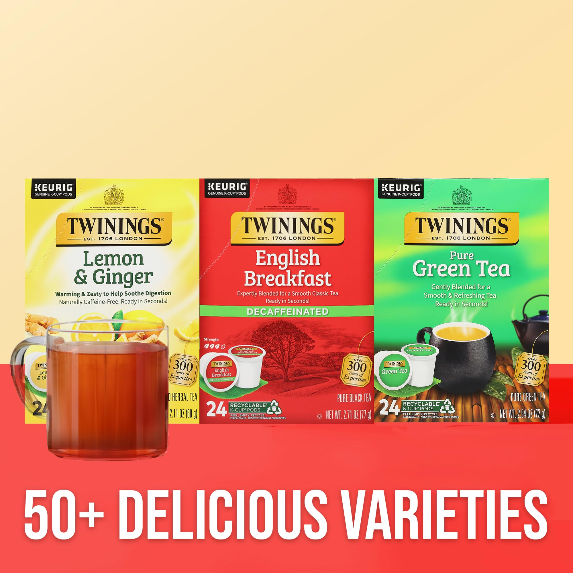 Twinings Decaf English Breakfast Black Tea K-Cup Pods for Keurig | 24 Count (Pack of 1) | Smooth, Flavourful, Robust | Enjoy Hot or Iced - Image 5