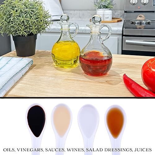 Miniatura 8 de Cornucopia Brands Vinagre de vidrio y vinagre (juego de 2); dispensadores de aceite redondos de 8 onzas / botellas de aderezo para ensaladas con