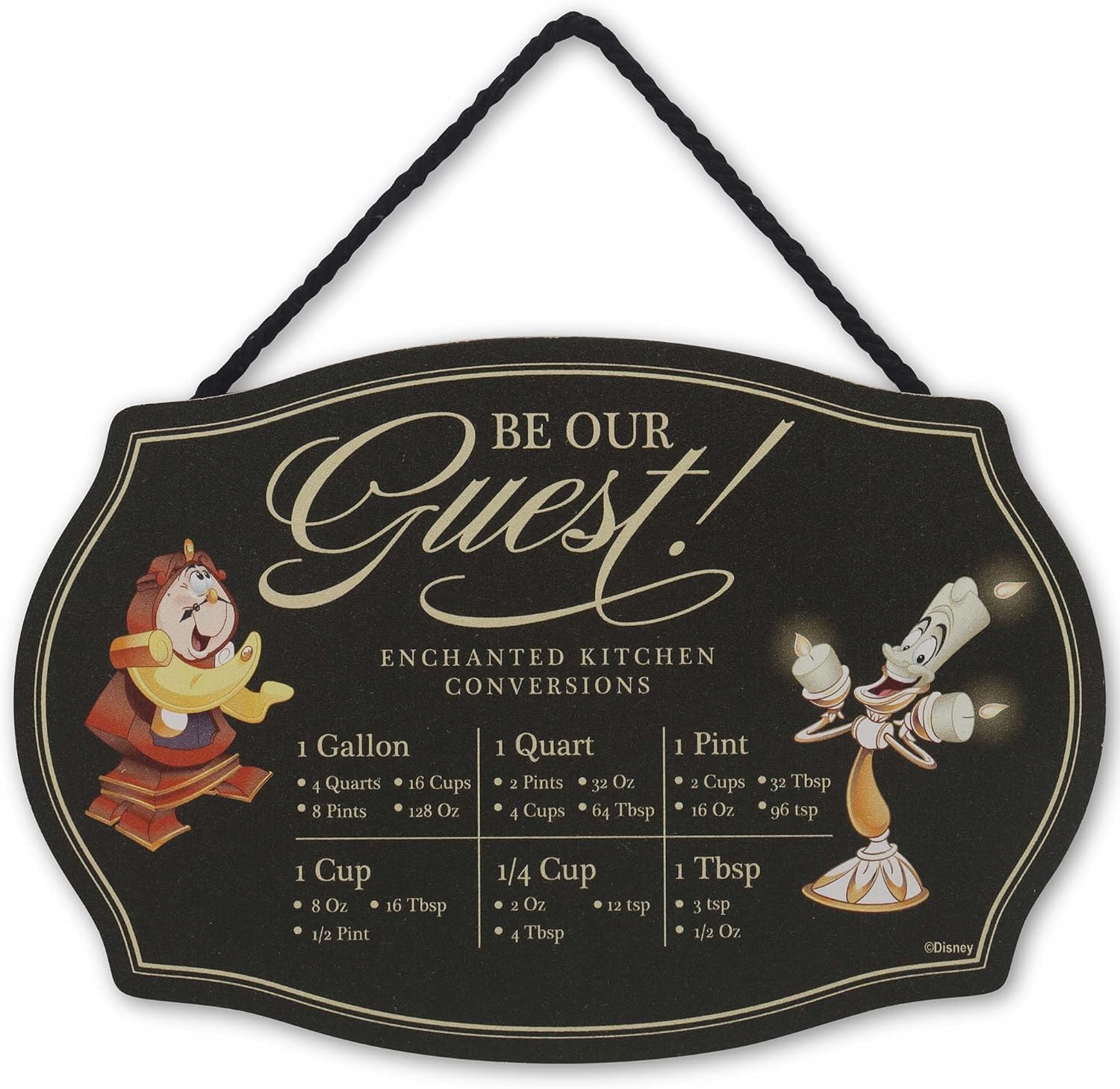 Disney Beauty and the Beast Be Our Guest Kitchen Hanging Wood Measuring Sign – Cute Lumiere and Cogsworth Kitchen Conversion Chart Disney Beauty and the Beast Be Our Guest Kitchen Hanging Wood Measuring Sign – Cute Lumiere and Cogsworth Kitchen Conversion Chart