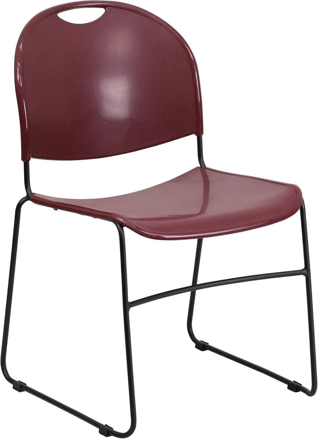 Flash Furniture 5 Pack HERCULES Series 880 lb. Capacity Black Ultra-Compact Stack Chair with Black Powder Coated Frame : Office Products