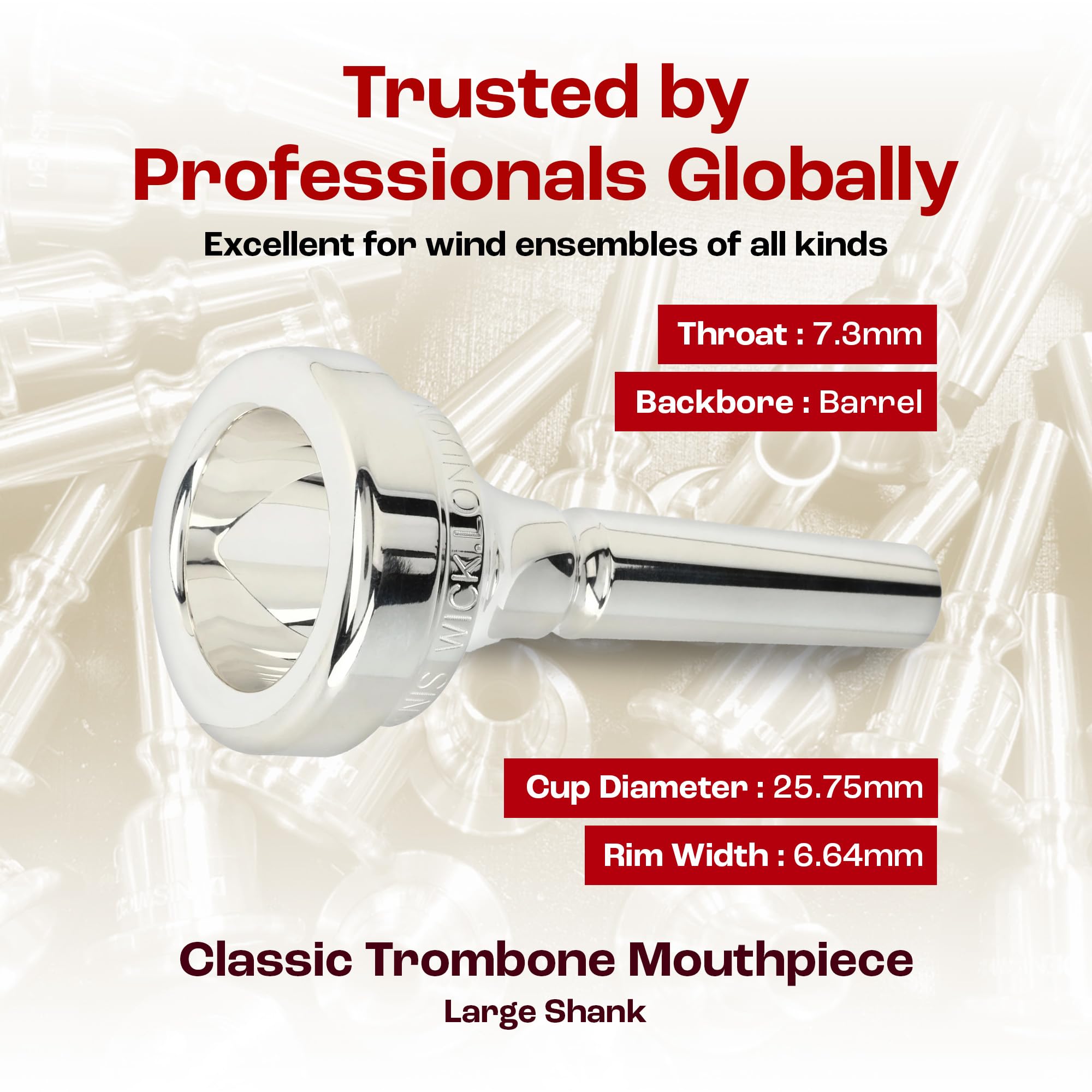 Amazon.com: Denis Wick Classic Trombone Mouthpiece Silver Plated