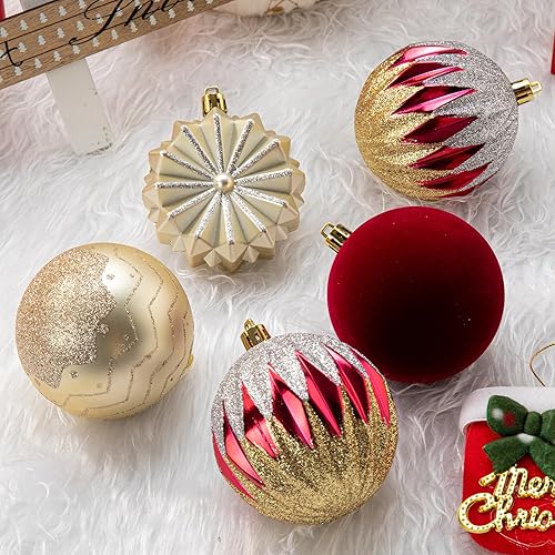 Miniatura 3 de Adornos de bola de Navidad de 16 unidades de 3.150 in3.15 pulgadas, bolas grandes inastillables para árbol de Navidad, esferas colgantes para árbol