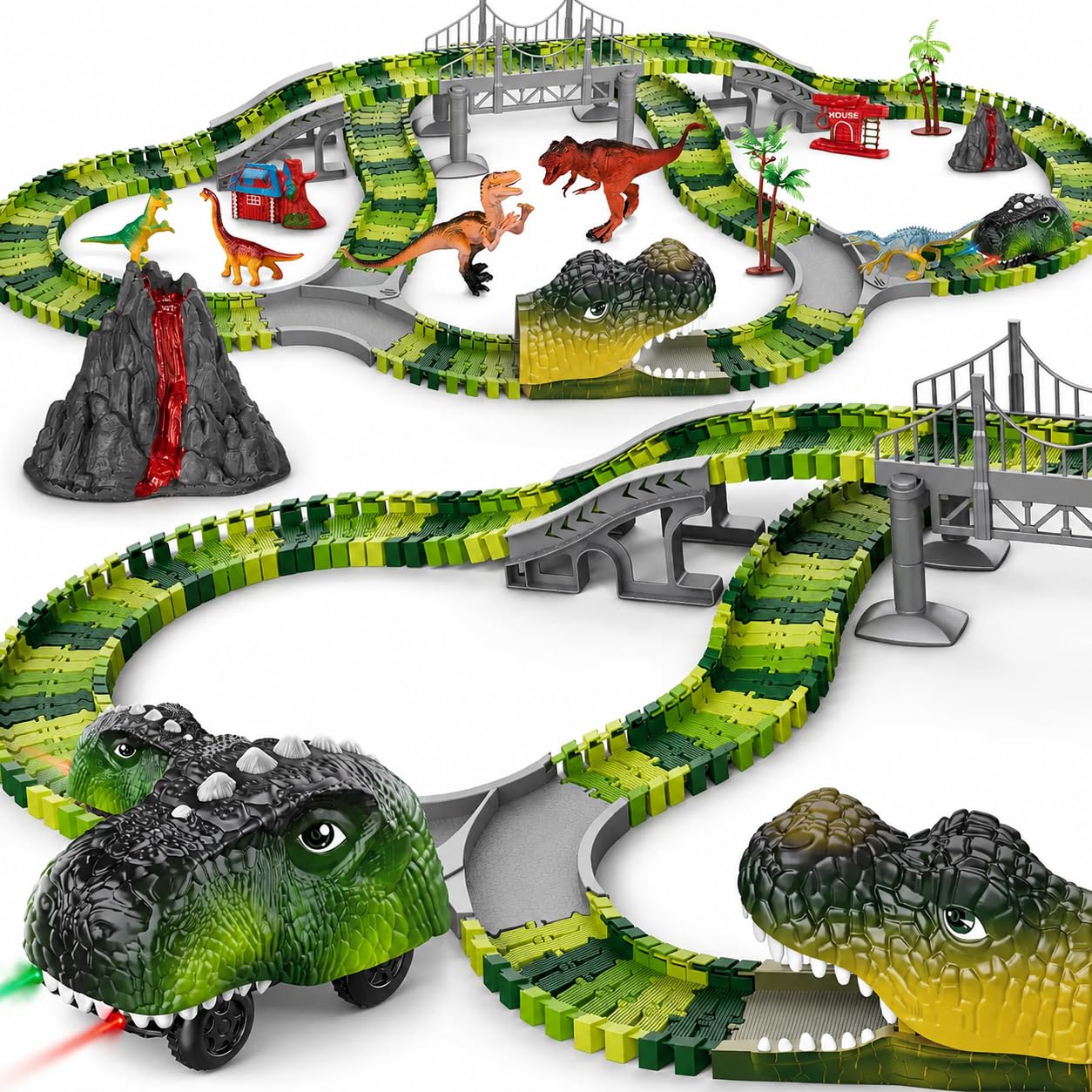 Dinosaur Race Track Set - LED Dino Car for Boys -1 Dinosaur Race Track Set - LED Dino Car for Boys -1