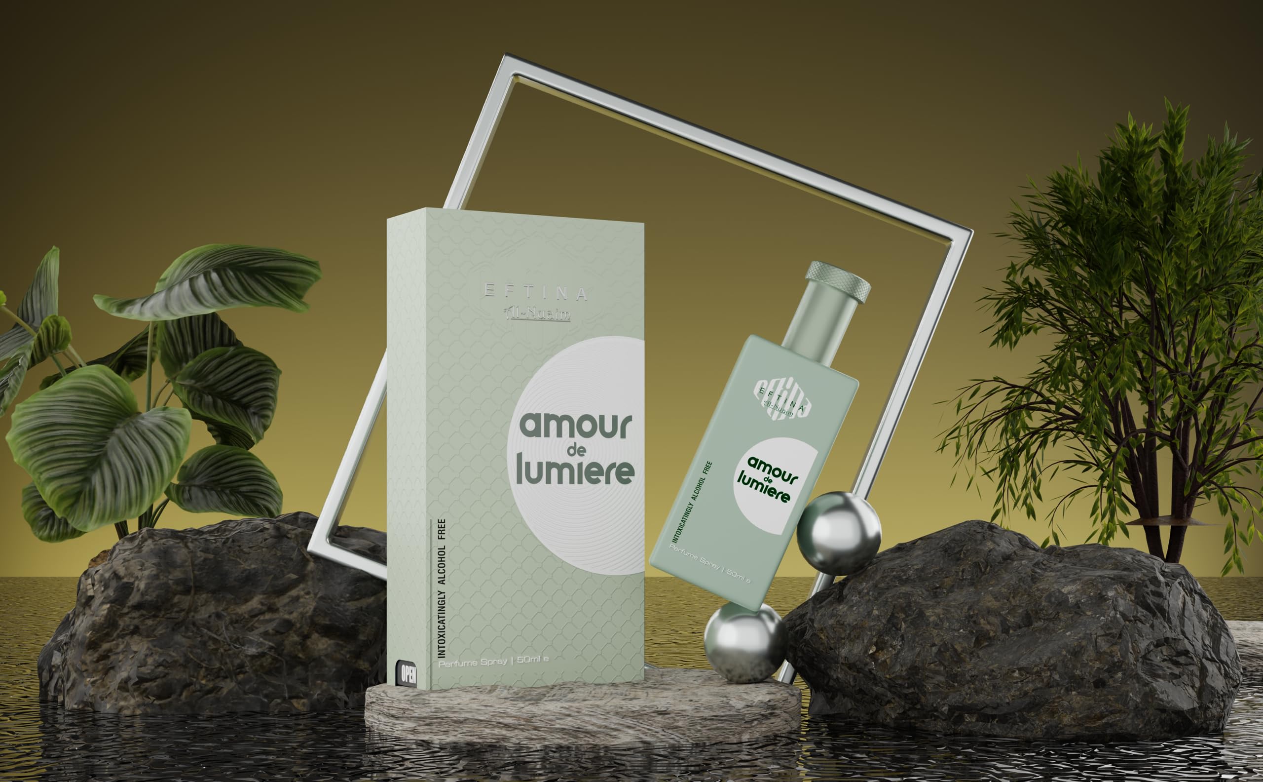 EFTINA by Al-Nuaim Amour De Lumiere 50ml Eau De Perfume For Men & Women | Intoxicatingly Alcohol-Free Perfume | Long Lasting EDP | Luxury Perfumes