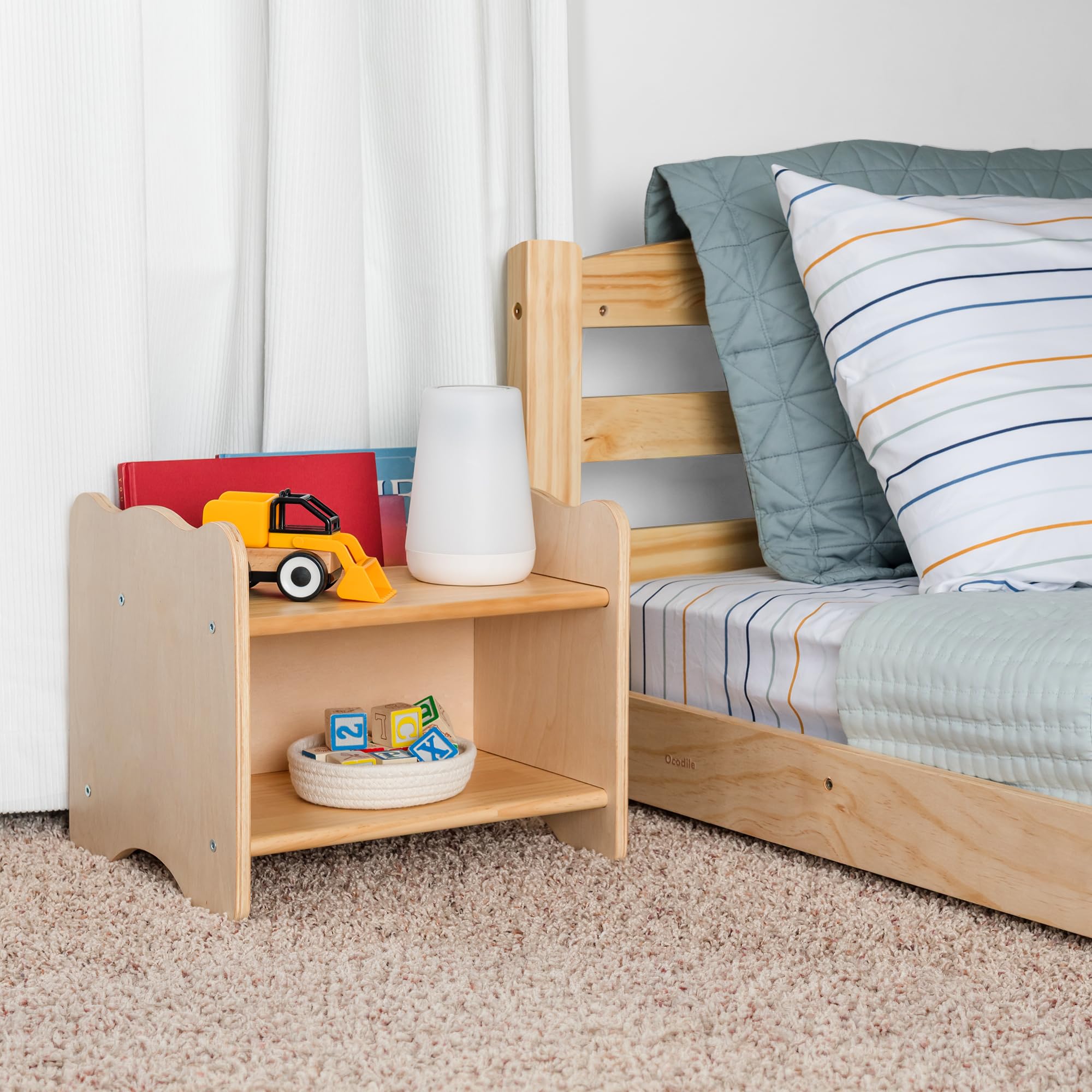 Photo 1 of Ocodile Kids Nightstand - Solid Wood, Montessori Style, Varnished