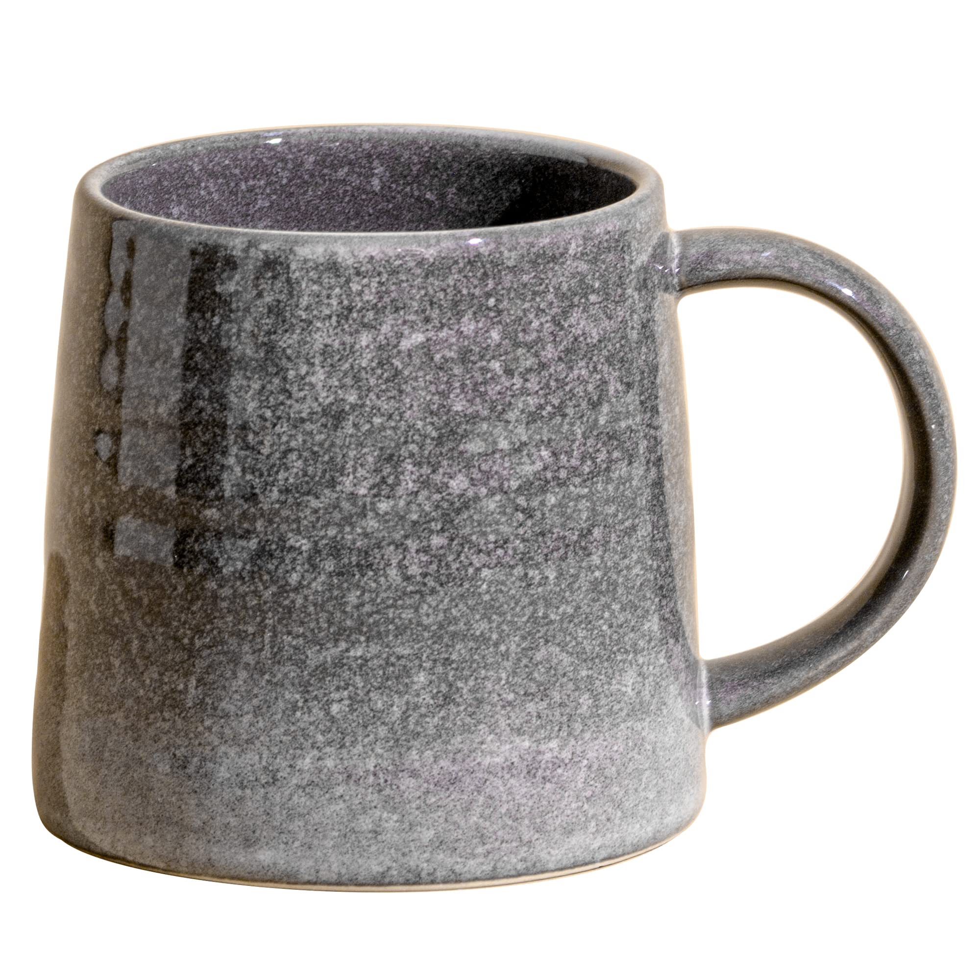 HYTYSKAR Large Ceramic Coffee Mugs, Handmade Pottery Mug, Tea Cups with Handle for Office and Home, 16 oz, Dishwasher and Microwave Safe (Gery)