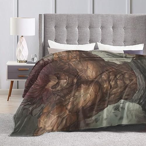 Miniatura 4 de Manta de anime Baki The Grappler Yujiro Hanma de microforro polar ultra suave, acogedora y cálida, adecuada para todas las salas de