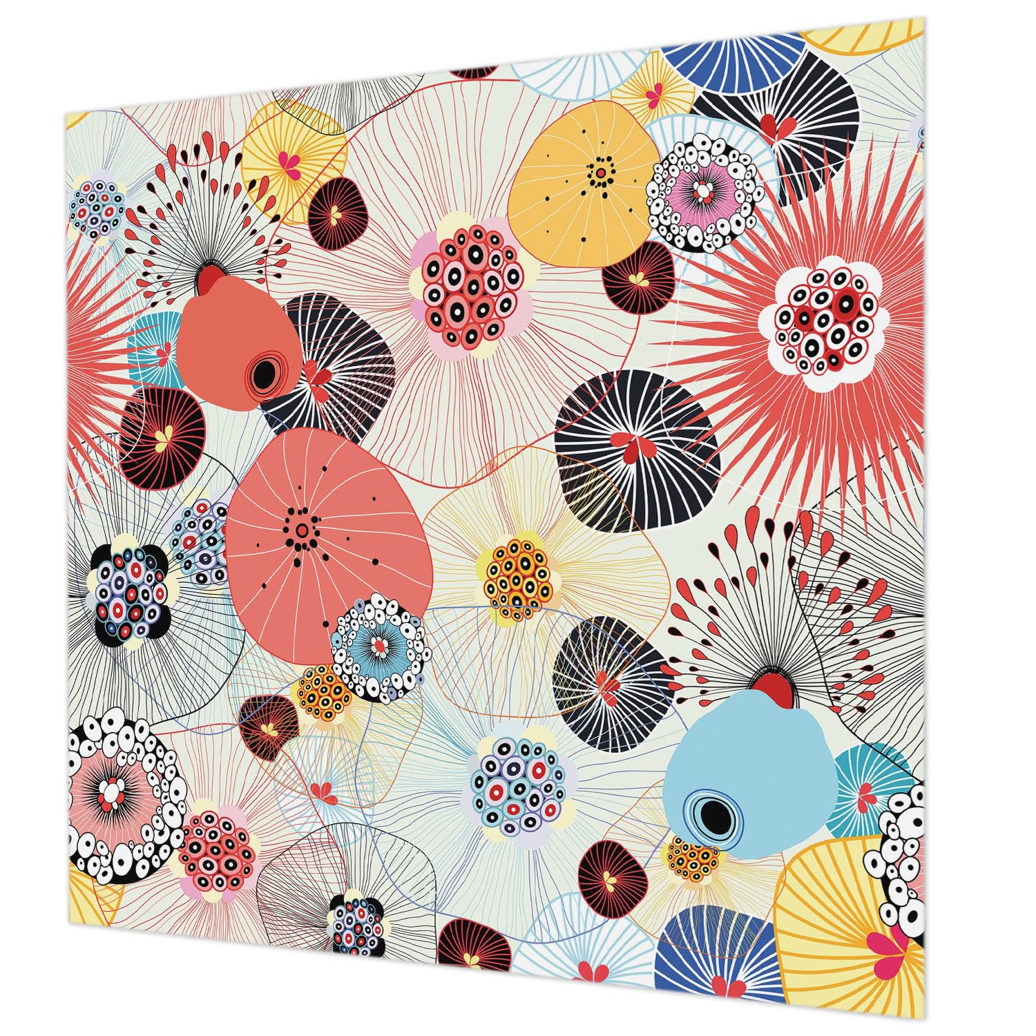 Papier peint chambre décoration intérieure fleurs colorées 250cm