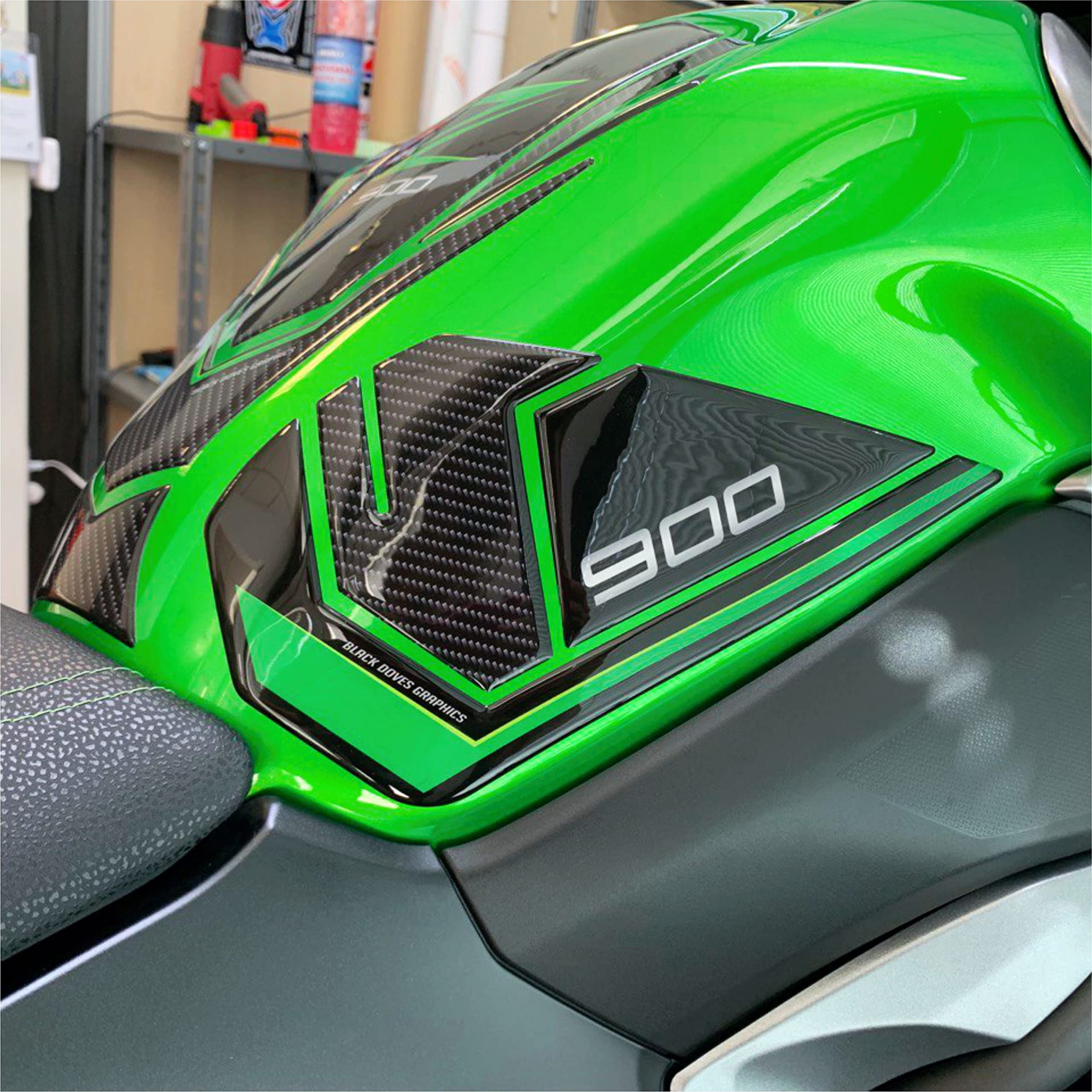 Naklejki żywiczne na zbiornik na czołg, kompatybilne z MOTO KAWASAKI Z900 Z 900 (ochrona zbiornika bocznego)