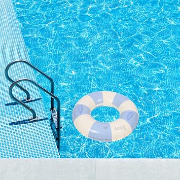 Blue Stripe Inflatable Tube Pool Float 32