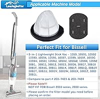Vista 2 de Leadaybetter Filtro de repuesto 38B1 para aspiradora Bissell 3 en 1 38B1 38B1L 1059, comparable con la parte # 2037423 y 2037424