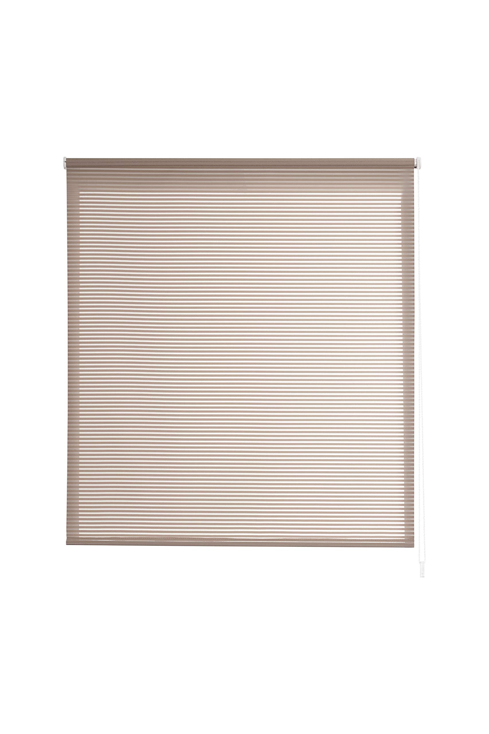 Estoralis Robert - Store Enrouleur Tamisant Rayures, 130 x 190 cm, Taupe