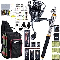 Goture Telescopic Fishing Rod Reel Combo Kit with OpenSide Sling Bag, 3 Tackle Boxes, Lures & Tools - Ideal Gift for Men