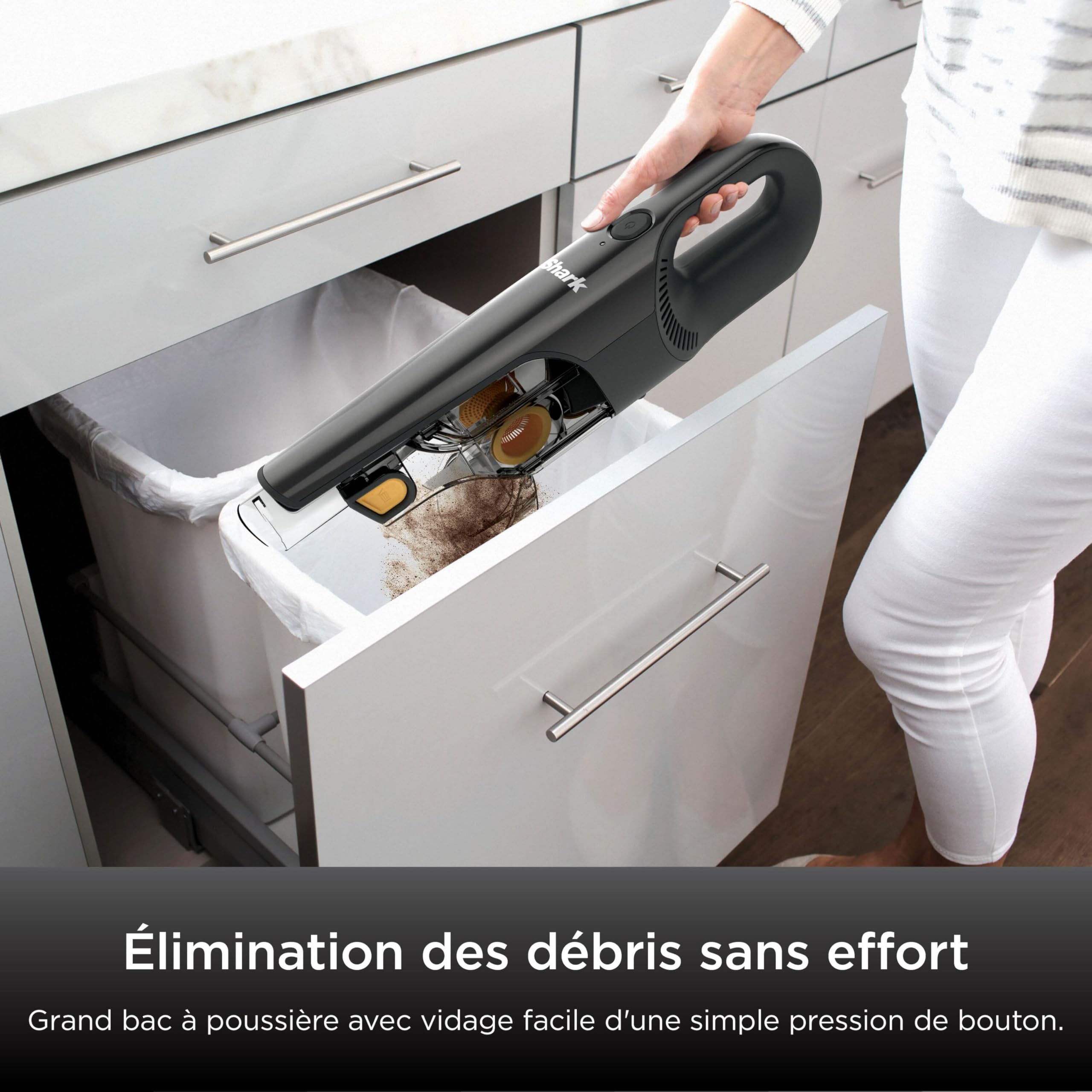 Aspirateur portatif sans fil Shark [CH950EUT], Modèle spécial animaux de compagnie, Noir et jaune
