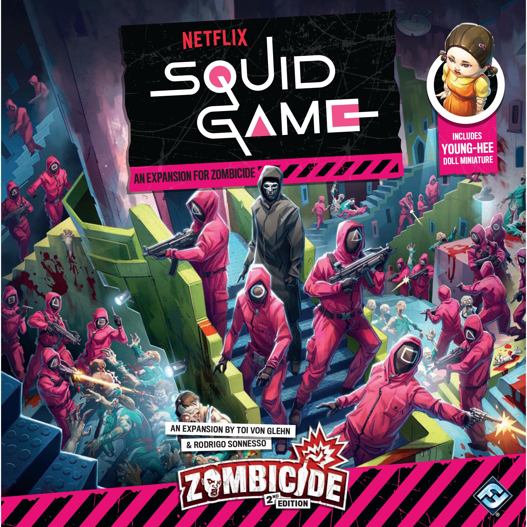 Asmodee, Zombicide 2ª edición – Squid Game, versión EN, Boardgame Expansion for 1-6 Players Age 14+ with a Playing Time of 60 Minutes