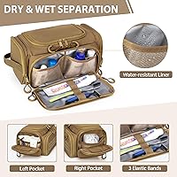 Vista 2 de Neceser táctico para hombres, bolsa de higiene colgante, organizador de kit de viaje Dopp para afeitarse, artículos esenciales de ducha y artículos