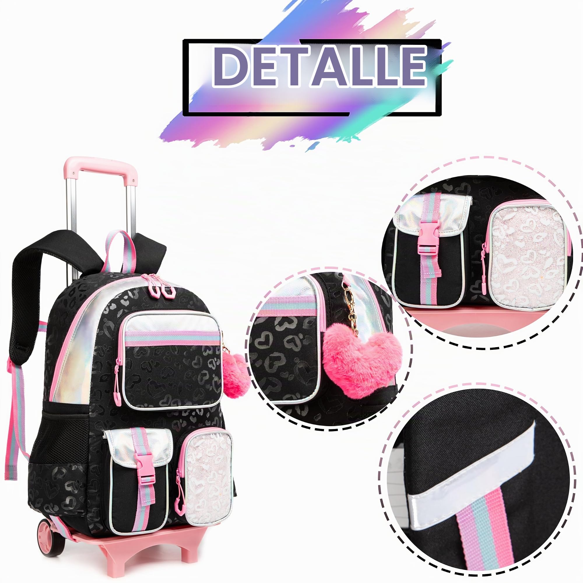 HTgroce Multibolsillo Mochila Niña Con Mochilas Escolares 3pcs