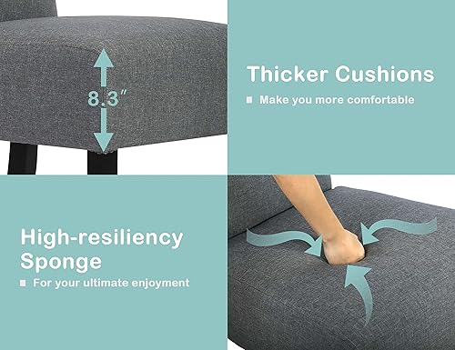 Miniatura 4 de Silla decorativa sin brazos para dormitorio sillas laterales para sala de estar silla moderna con pantuflas pequeñas silla de esquina de tela para