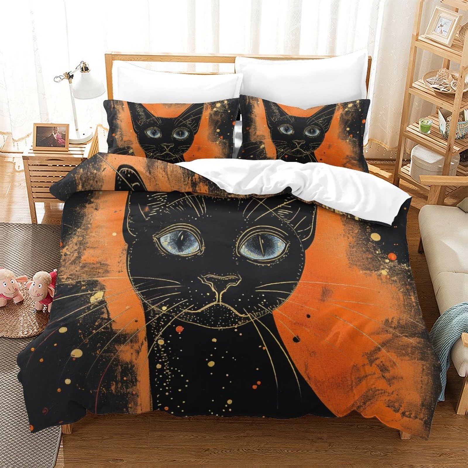 Parure de lit 3 pièces chat siamois, le cadeau idéal pour ados passionnés de félins