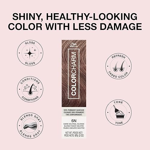 Vista 62 de COLORCHARM - Tinte permanente para el cabello, tinte para el cabello para cobertura de canas, añade brillo, 2 onzas 1n negro