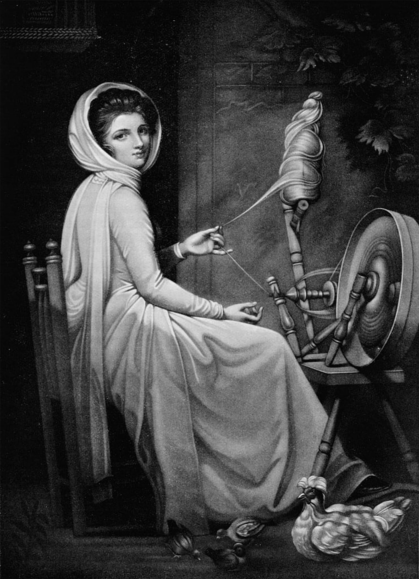 Posteriik No Frame Famous Animal Posters Vintage Picture Lady As The Spinstress By George Romney Modern Wall Decor For Home Decor 60X90cm