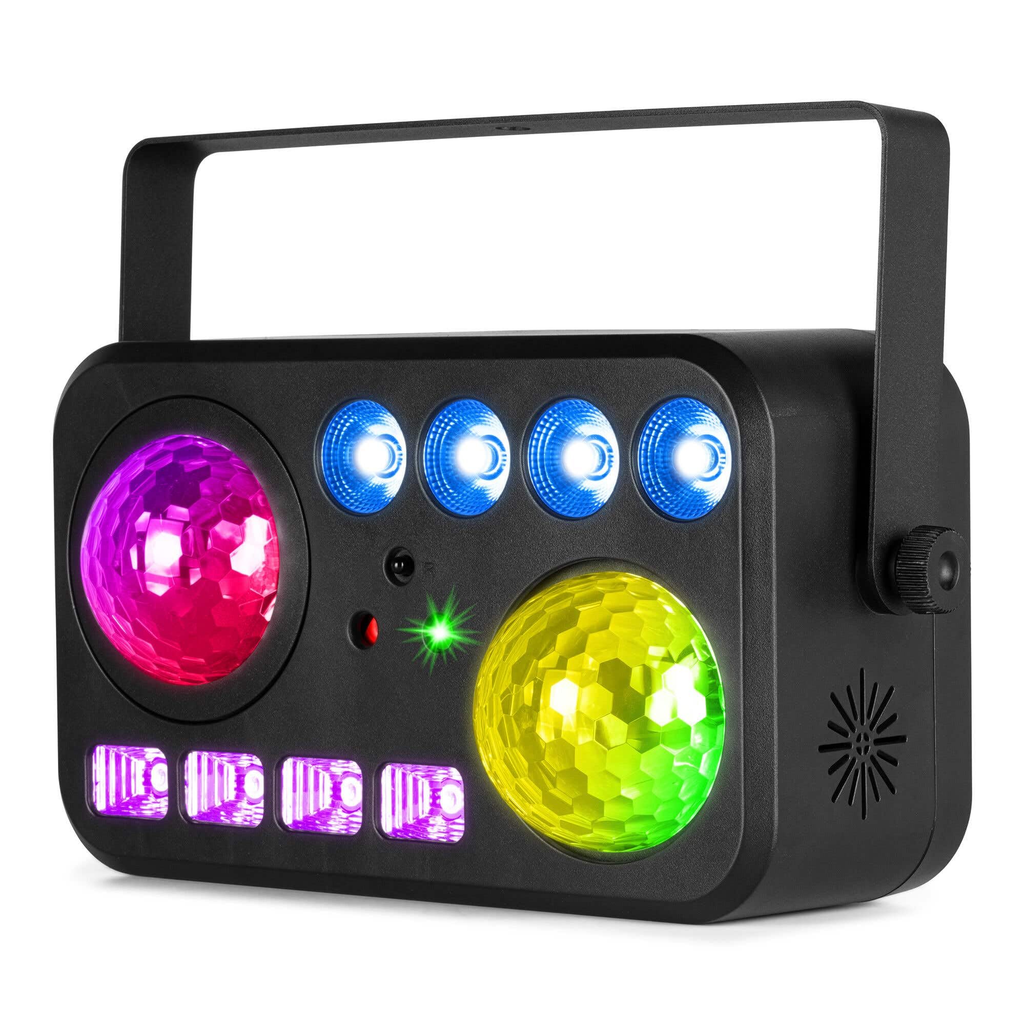 BeamZ Shimmer6 - Set di luci a LED a doppio effetto, Water Wave & Jelly Balls RGBW, telecomando incluso, modalità auto e musica, illuminazione potente per DJ, bar, club e feste