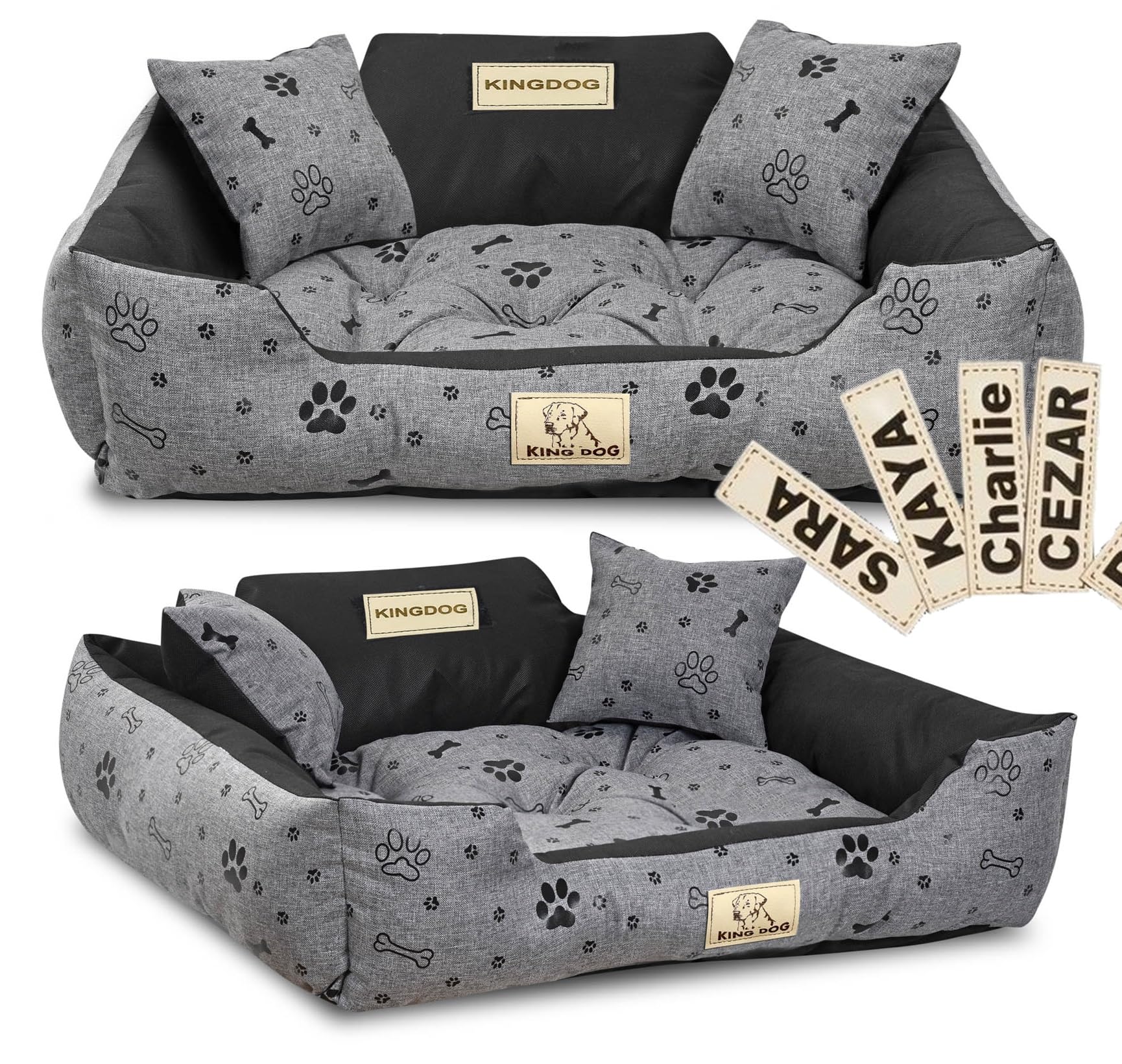 Lit pour chien 115x95cm KING DOG personnalisé imperméable pour grand confort