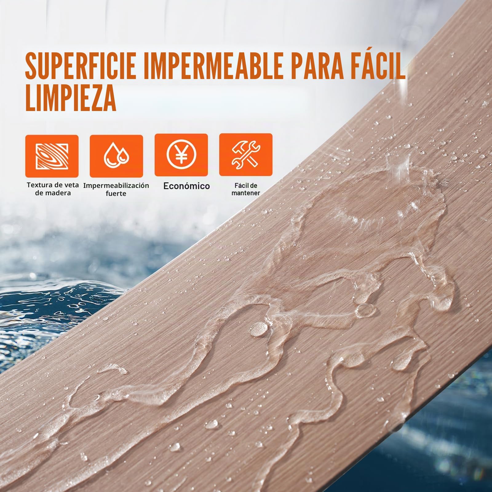 VEVOR Baldosas de Vinilo Autoadhesivas de 914 x 152 mm, 36 Baldosas de 2,5 mm de Grosor, Despegar y Pegar, Suelos de Bricolaje de Grano de Madera Natural para Cocina, Comedor, Dormitorios y Baños