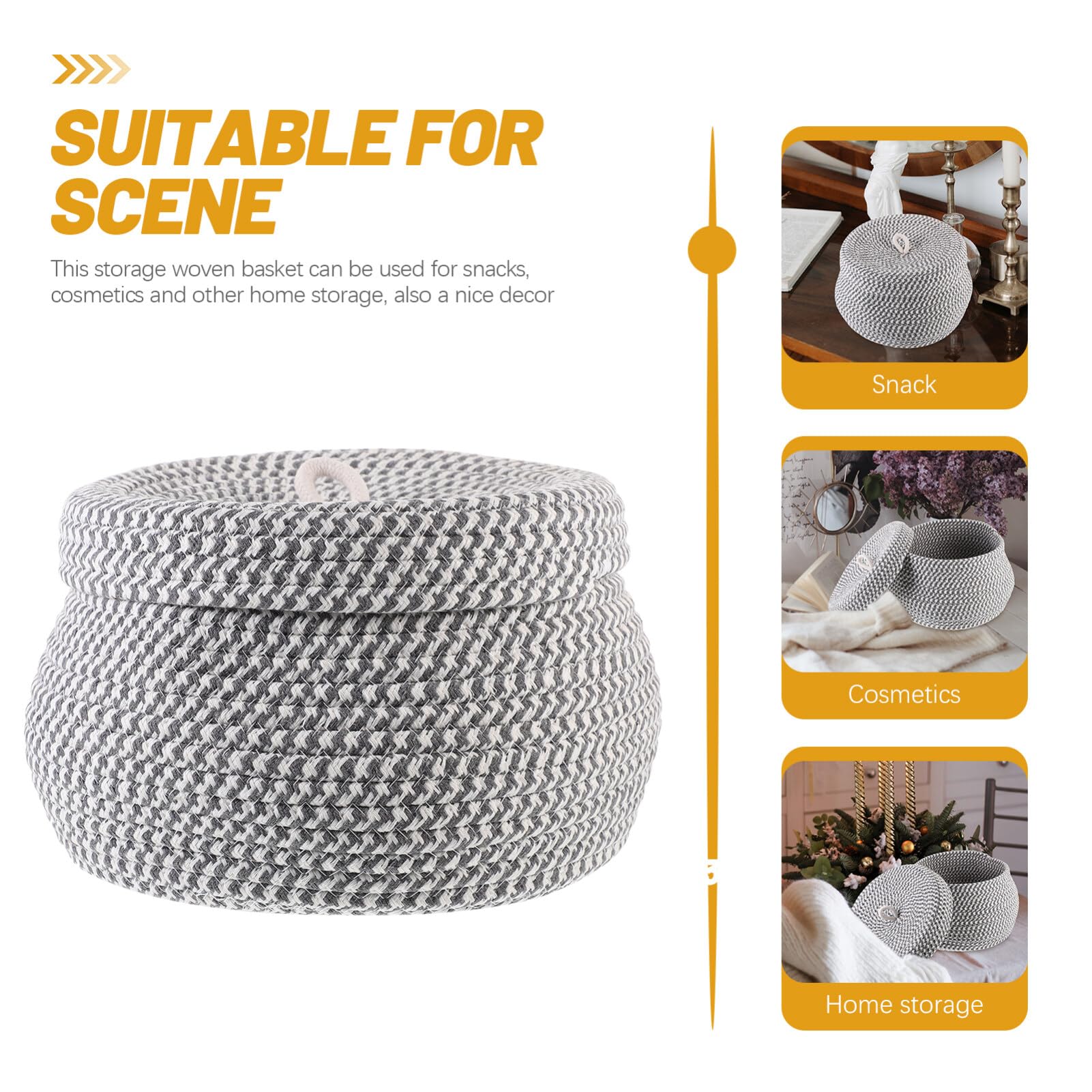 MUOIVG Panier De Rangement, Corde De Coton Tressée, Lot De 5, Paniers De Rangement