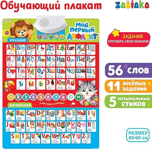Miniatura 6 de Póster del alfabeto inglés ruso - Juguetes rusos - Azbuka ruso - Aprender a hablar ruso ABC - Letras cirílicas - Aprender inglés para niños