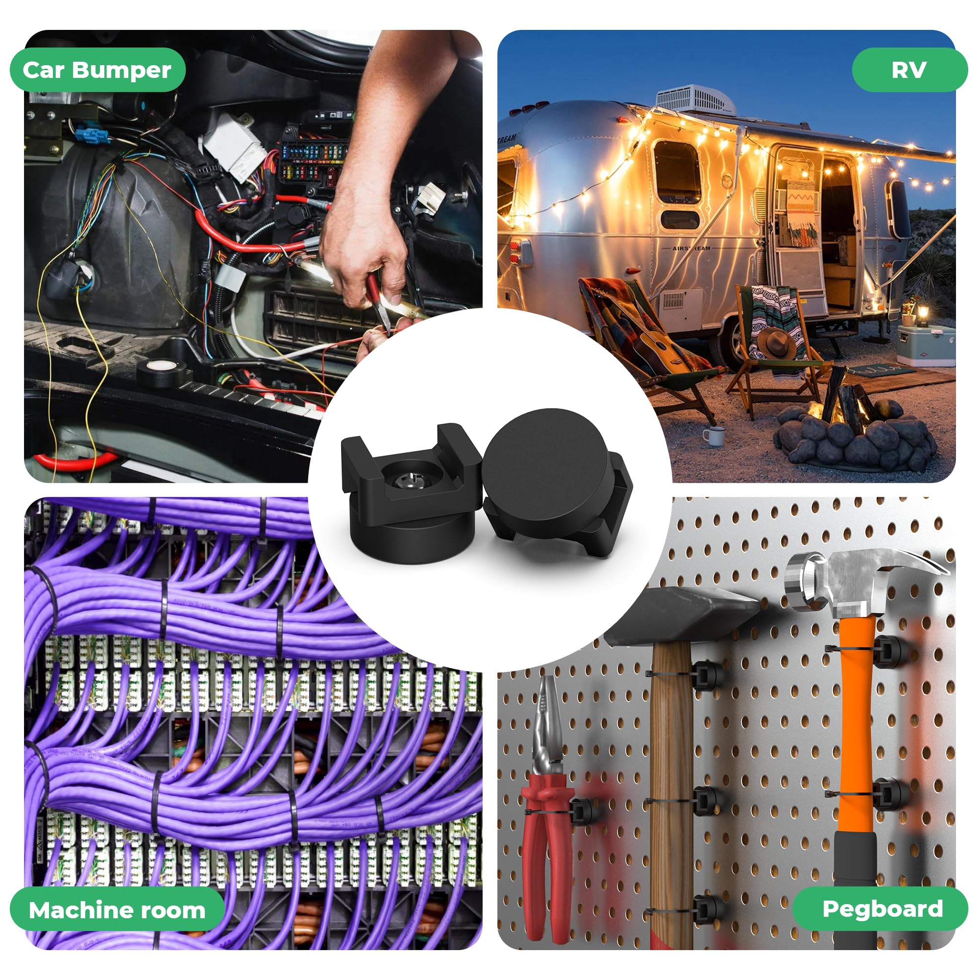 Supporto magnetico con cerniera con 200 fascette in nylon da 11,3 kg, supporto magnetico multiuso per fascette magnetiche, fascette magnetiche impermeabili per la gestione dei cavi elettrici