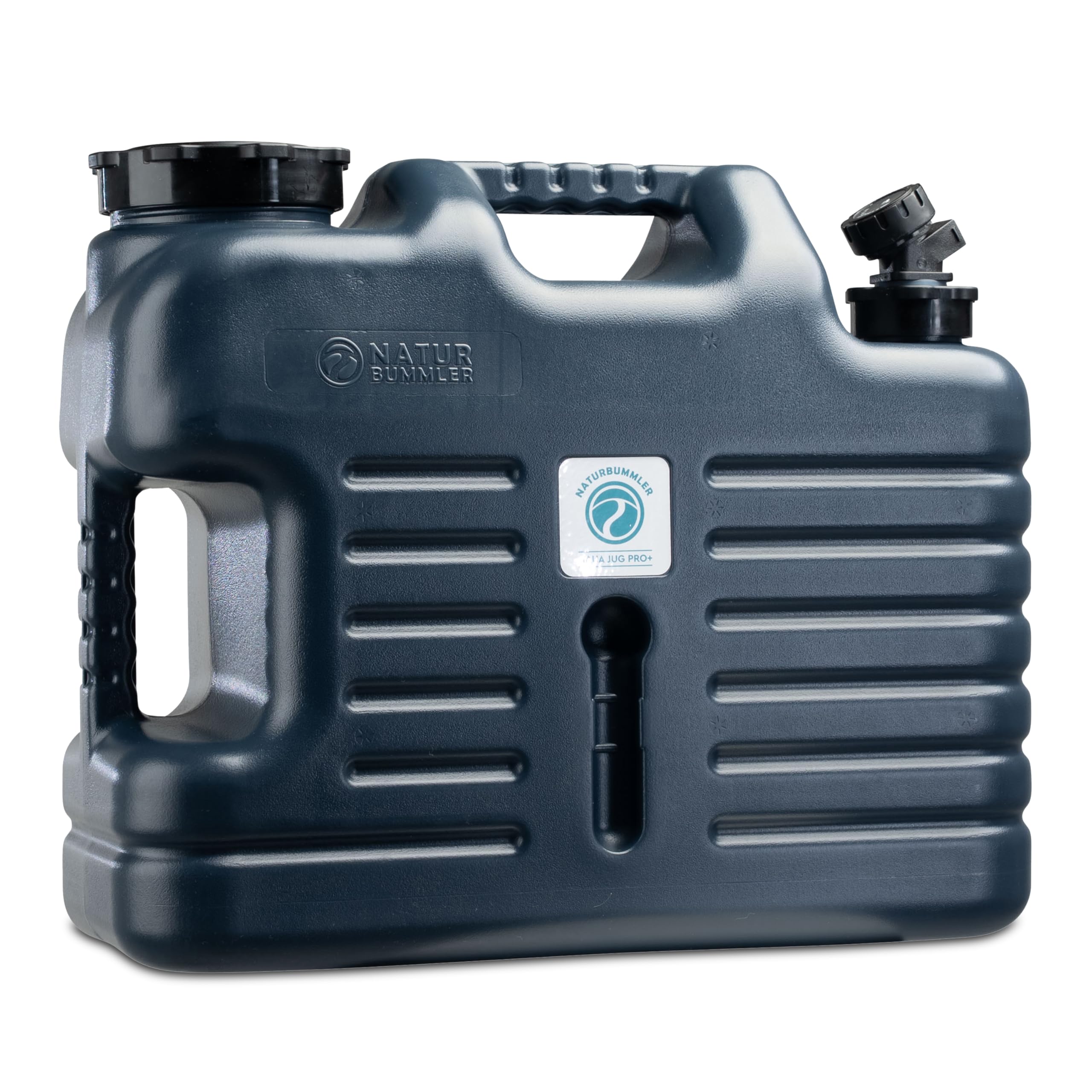 NATURBUMMLER Wasserkanister Camping [Aqua Jug Pro+] – Leichter 18 L Trinkwasserkanister mit Hahn, Druckablass & Schlauch – BPA-frei & robust – ideal für Outdoor, Vanlife & Festival (Aqua Jug Pro+)
