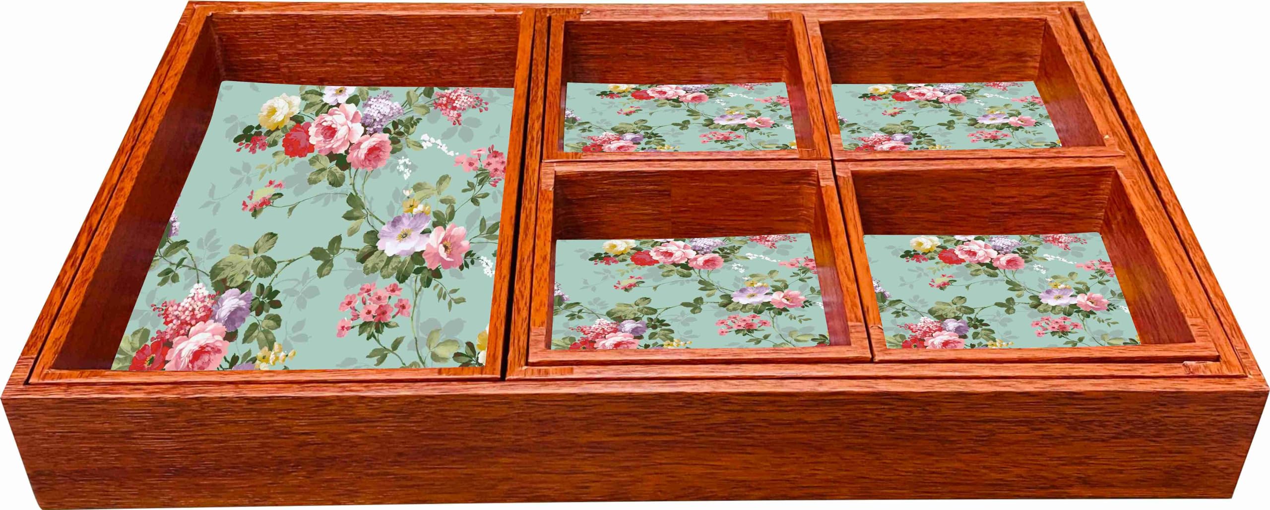 Enigmatic Woodworks Wooden Serving Trays - Decorative Tray Set of 7 I Home Decor I Breakfast I Coffee Table I Dining Table I Bathroom Decor | Bed Tray (Red Vintage) (B0CRDZHCZW) Amazon Price History, Amazon Price Tracker