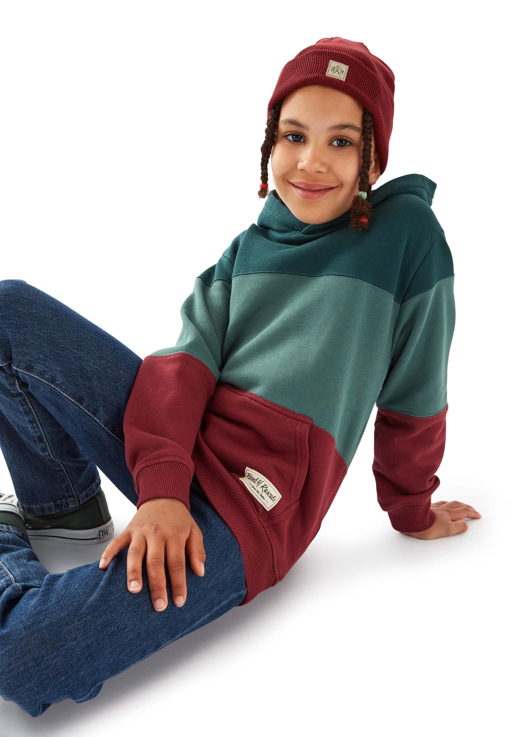Band of Rascals Kinder Kapuzenpullover 3C Block aus Bio-Baumwolle