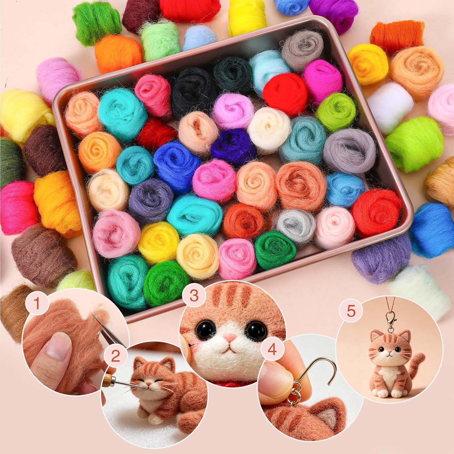 EIHPDEI 70 Colors Needle Felting Kit for Beginner