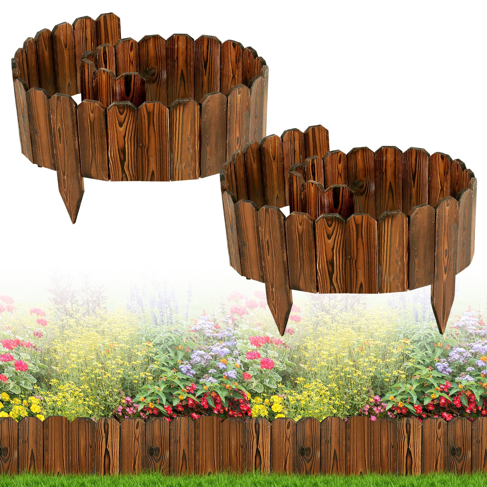 Alphatool Rustic Pine Wood Landscape Edging 15.6 ft 2-pack