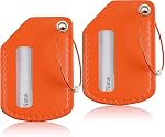 T-carbone 2pack Étiquettes de bagages en cuir noir pour valises, petits sacs Étiquettes de nom de voyage pour sacs à dos Identificateur de valises de sacs, Emplacement durable Tag de bagages pour hommes Femmes