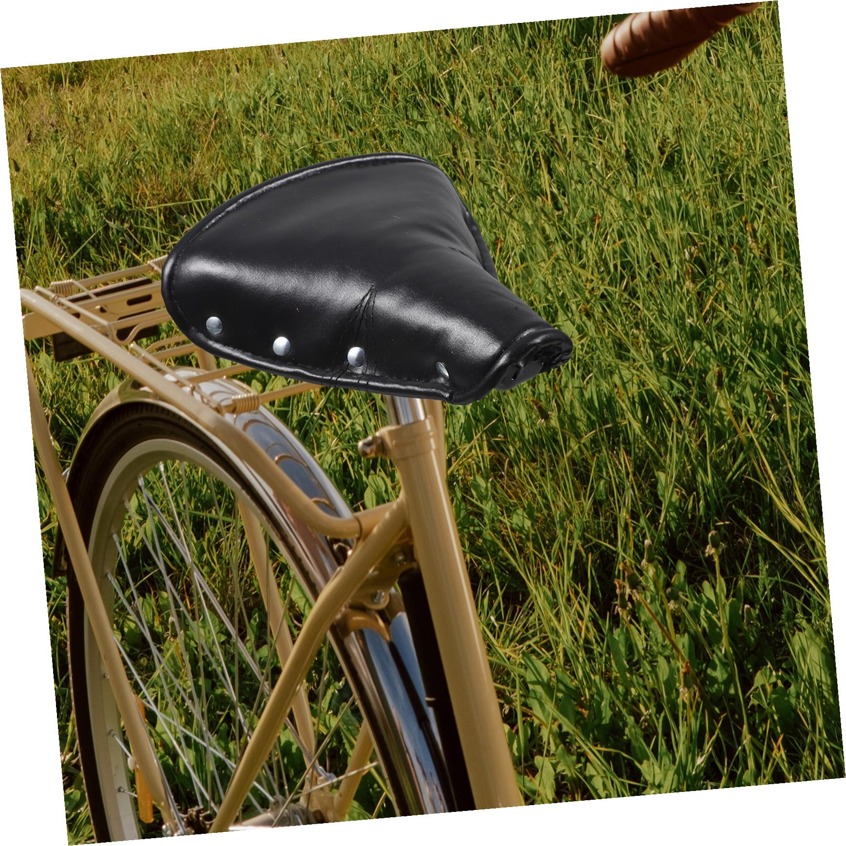 Retro Ledersattel Sitzkissen Für Vintage-Trikes Und Fahrräder Bequemer Und Langlebiger Fahrradsattel in Schwarz Für Optimales Fahrvergnügen