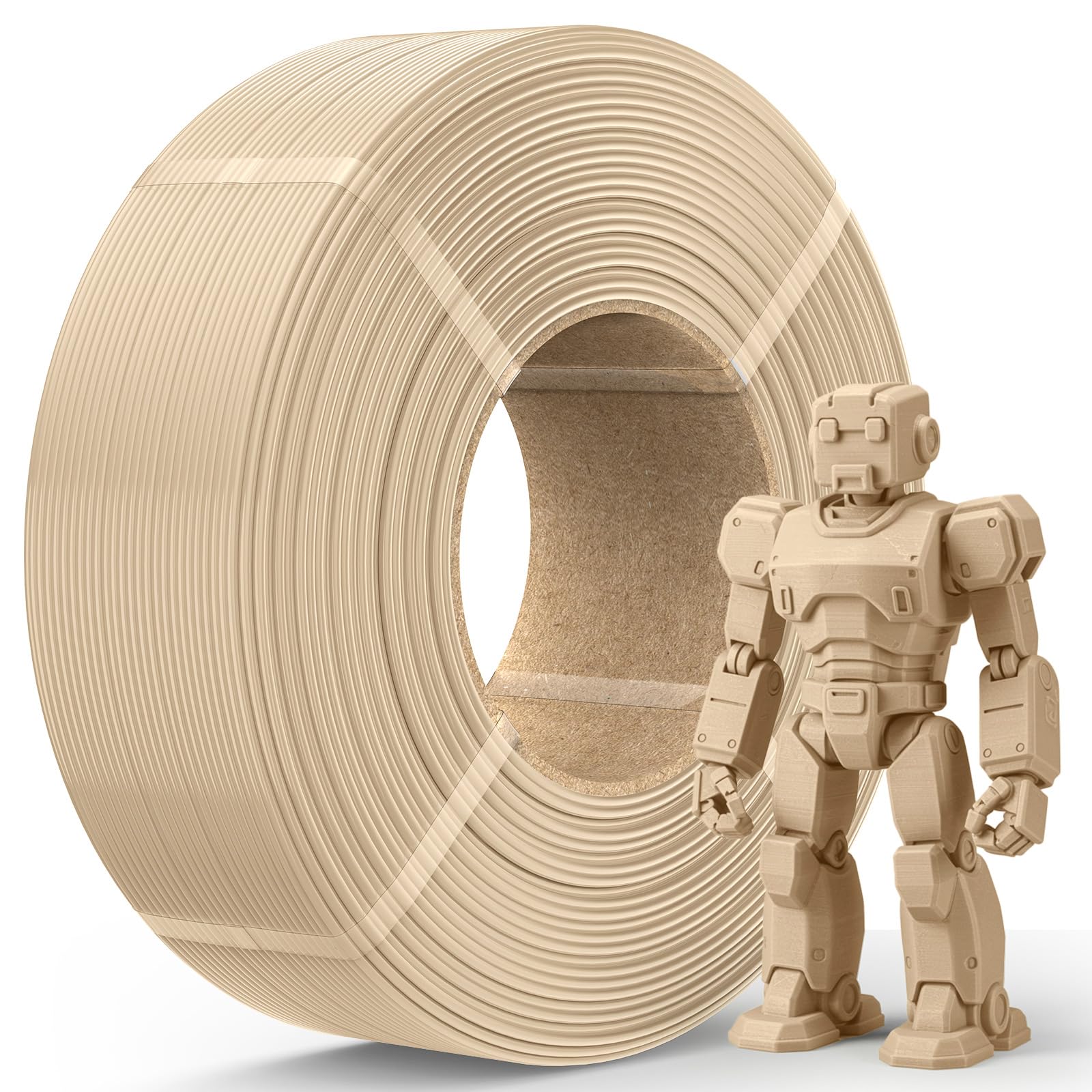 JAYO Filament PLA Refill 1,75 mm, zwiększona wytrzymałość, materiały do druku 3D, dokładność wymiarowa +/- 0,02 mm, Neatly Wound, 1,1 kg (+ 100 g dodatku), farba do drewna