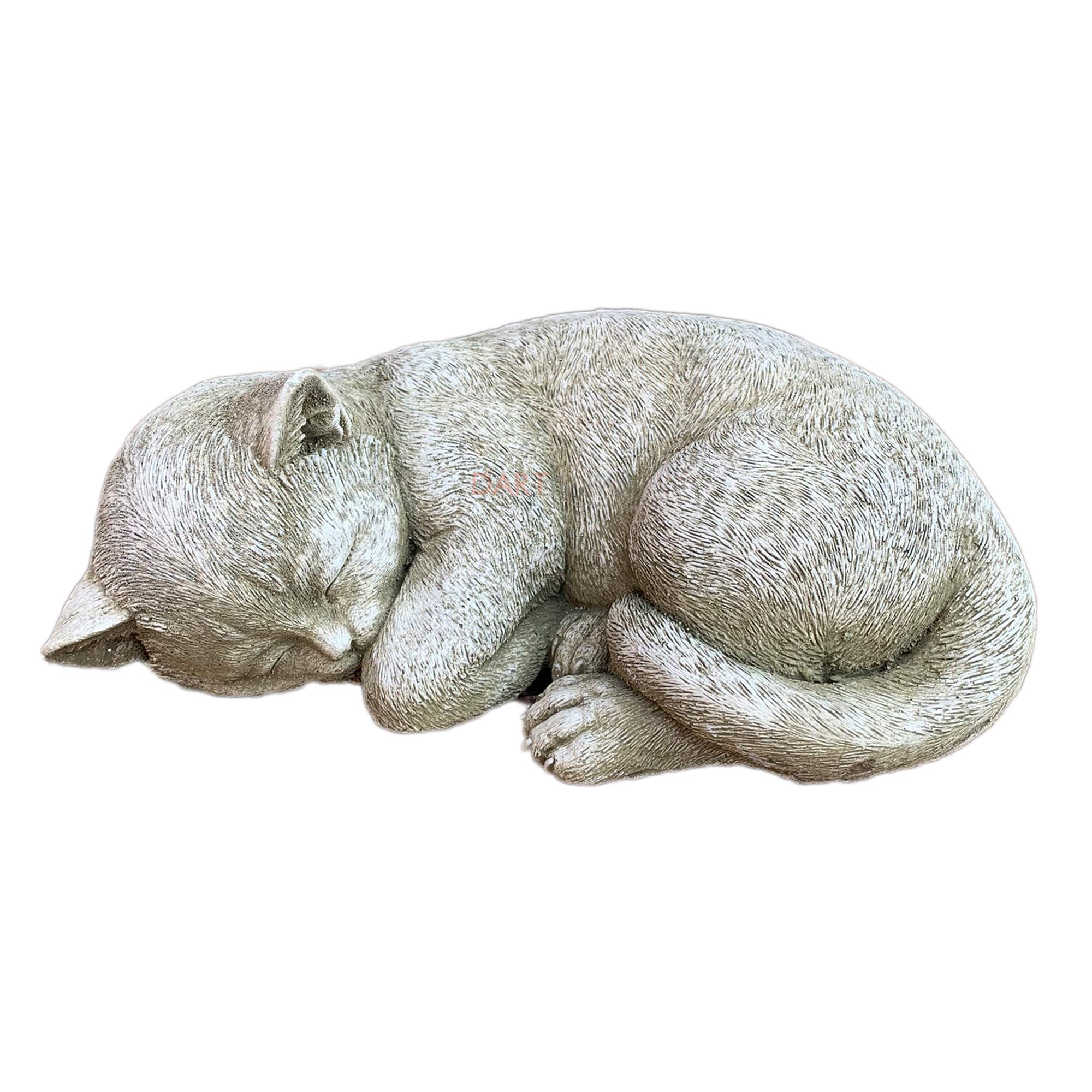 Darthome Ltd Stone Outdoor Garden Lawn Statue Ornament Sculpture Cute Sleeping Kitten Cat Art