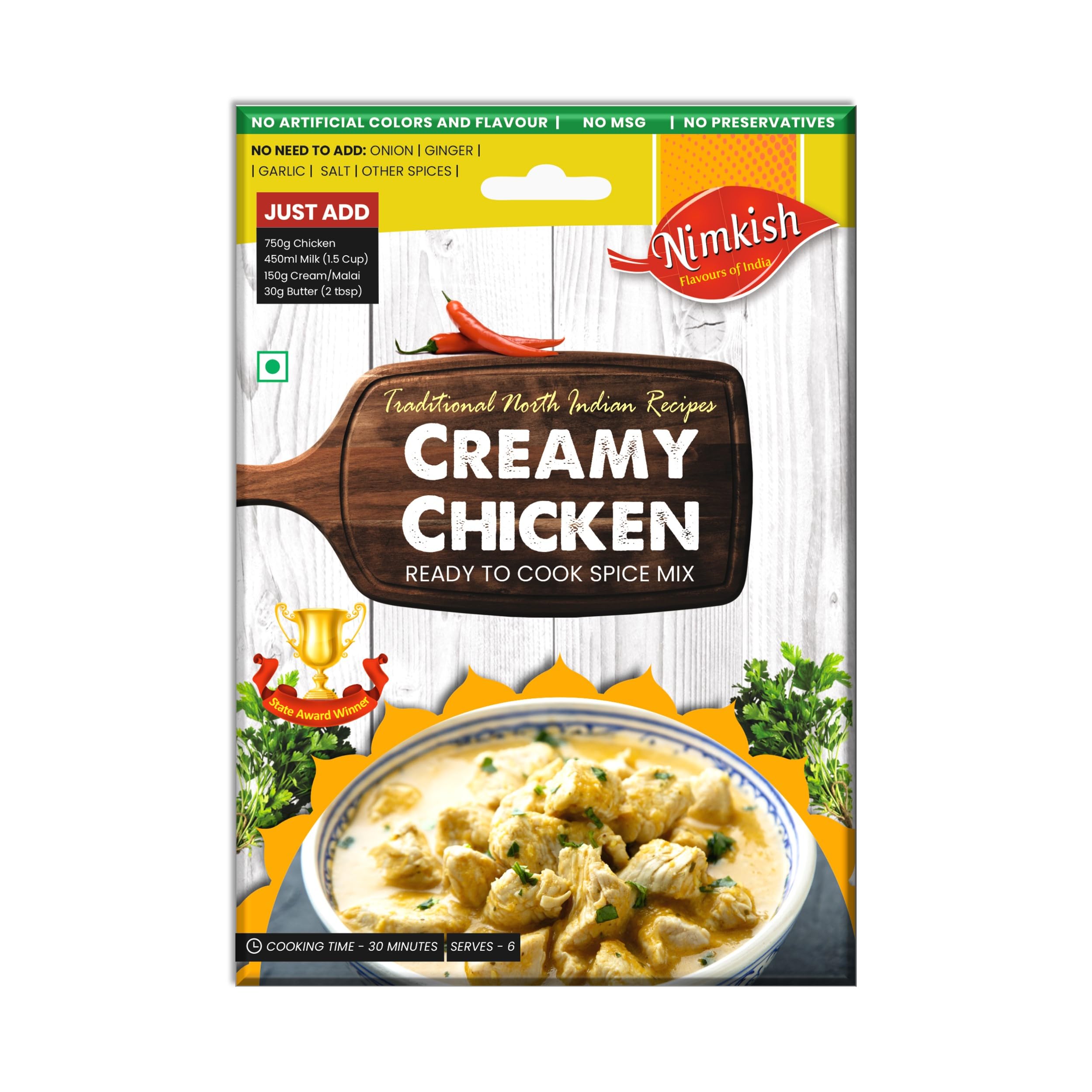 Nimkish Creamy Chicken Masala 60g, Ready to Cook Spice Mix, Creamy Gravy Masala, Complete Premix, Make White Paste, Methi Matar Malai, Creamy Paneer (B0124A5IHS) Amazon Price History, Amazon Price Tracker