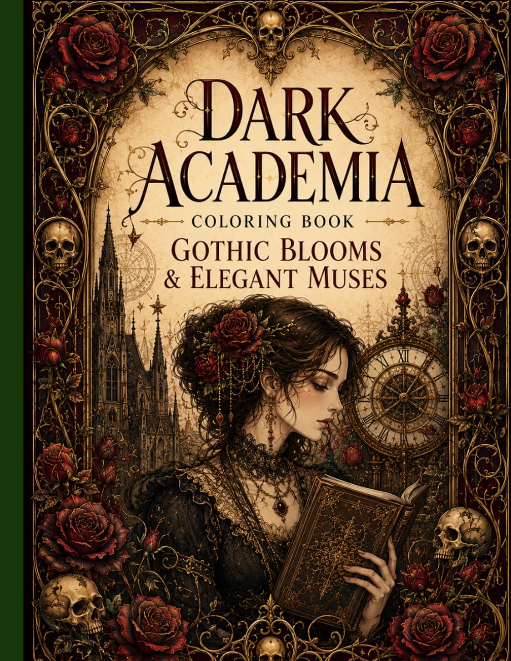 Dark Academia Coloring Book: Gothic Blooms & Elegant Muses