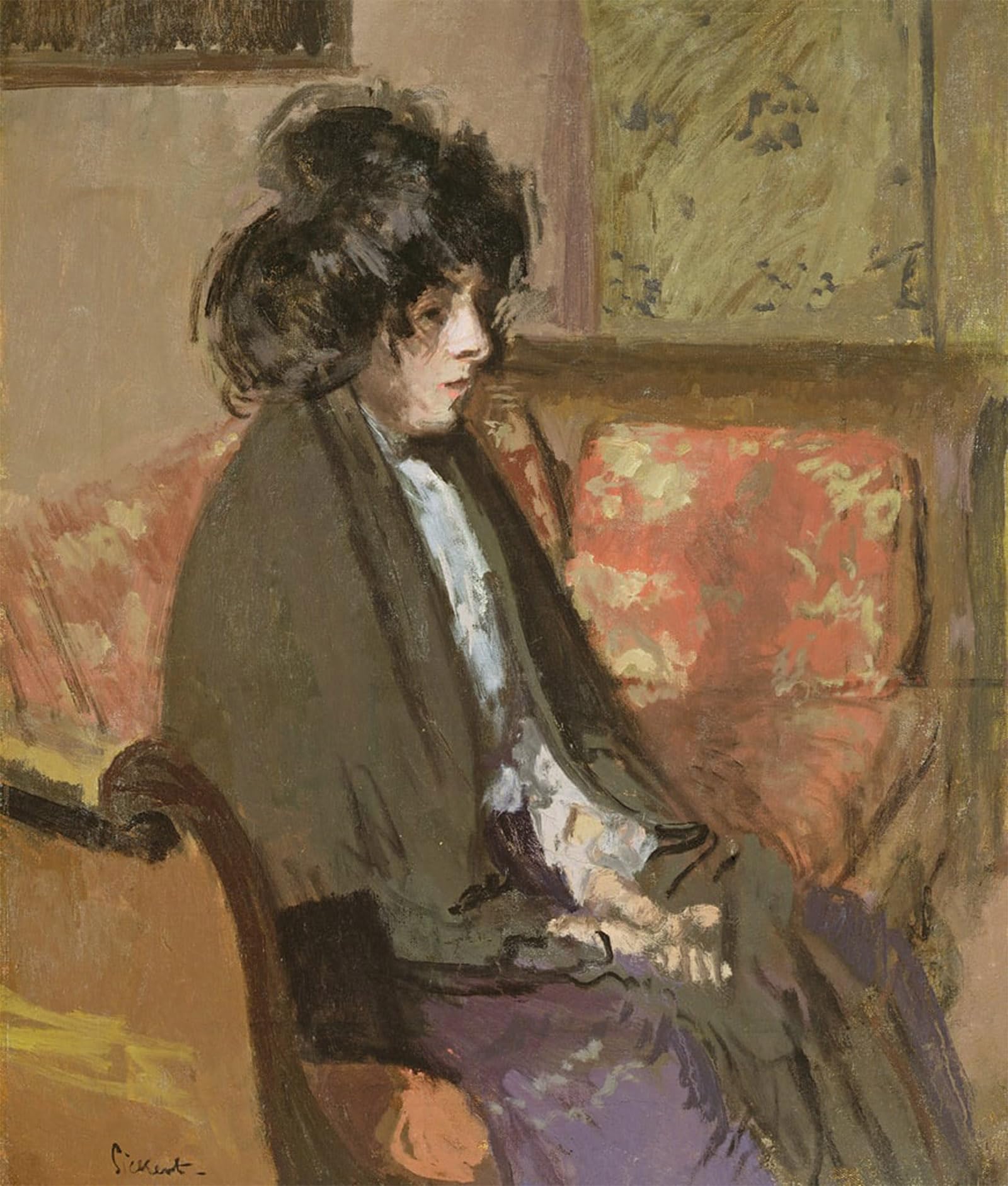 ARTXLXXBN Famous Painting Canvas Artwork Graffiti Print the Giuseppina by Walter Richard Sickert Portrait Canvas Image for Home Decor 60x90cm