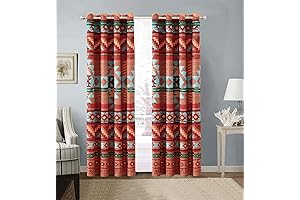 Rustic Southwestern Window Treatment Grommet Curtains - Austin Brown