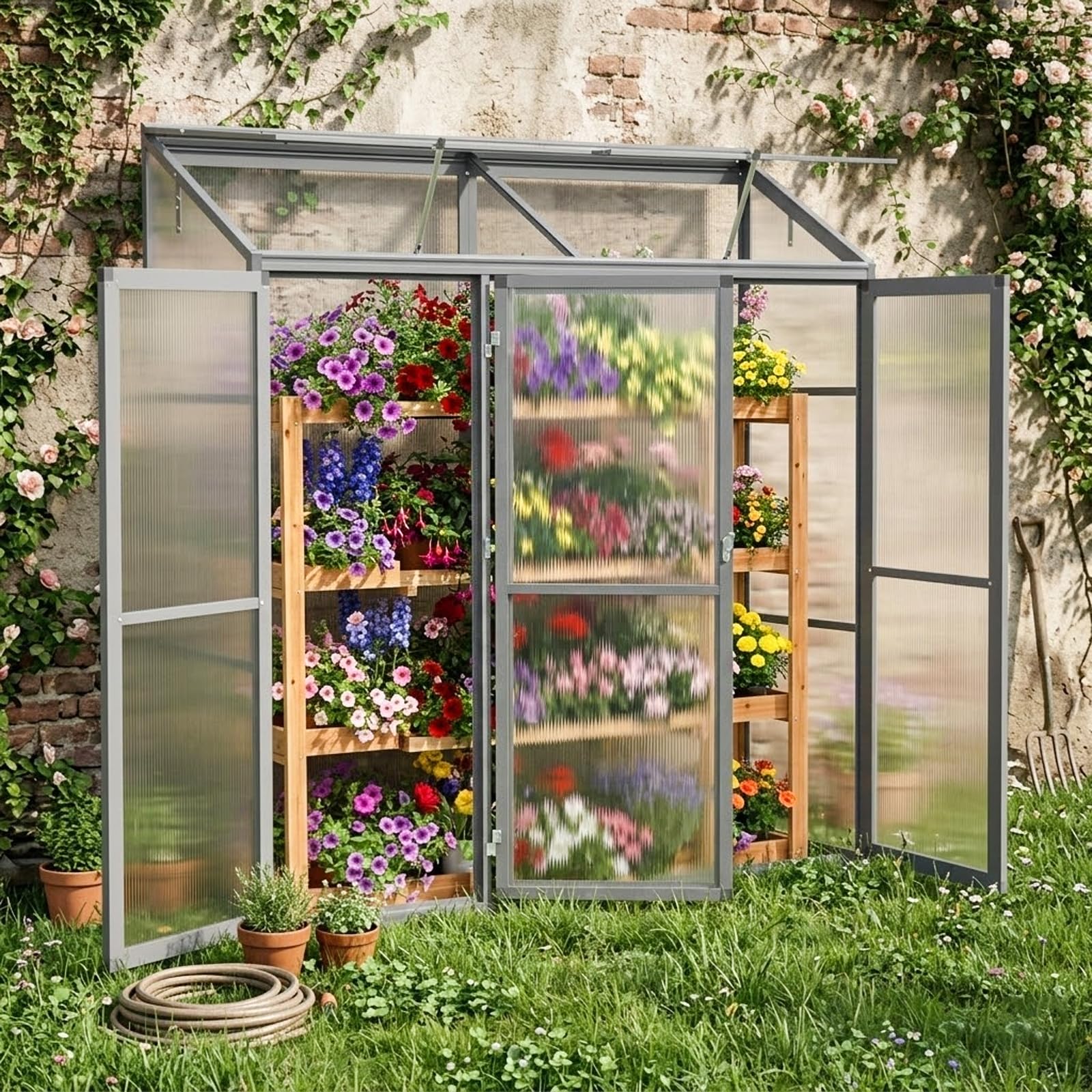 serre adossée à tomates
