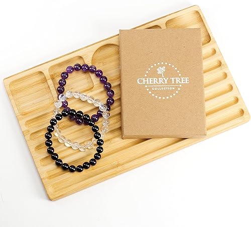 Miniatura 5 de Colección Cherry Tree - Pulseras de cuentas de gemas para mujeres y hombres, tamaños pequeños, medianos y grandes, cuentas redondas de 8 mm